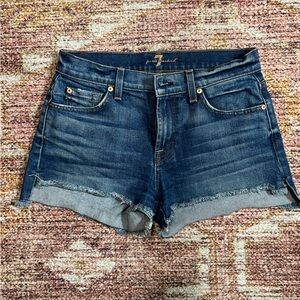 7 for all mankind denim shorts dark wash size 27